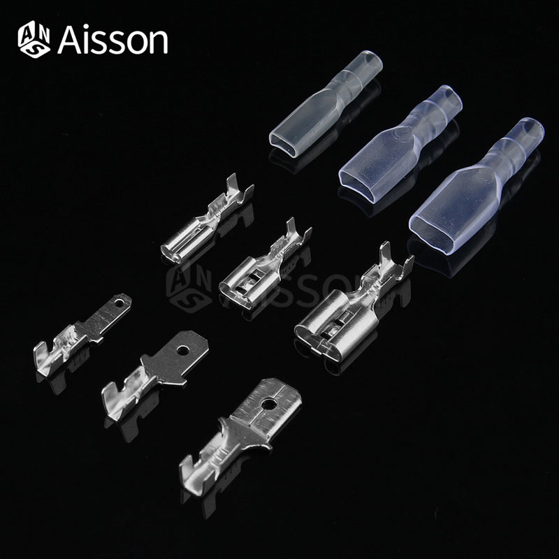 10 Stks/partij 2.8Mm 4.8Mm 6.3Mm De Isolerende Insert Voorjaar Man Vrouw Terminal Van De Plug Met Transparante cover