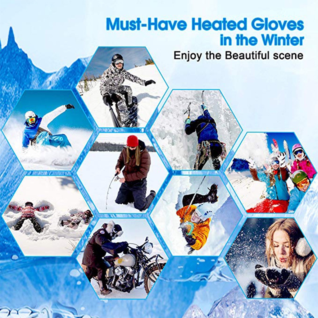 1 par vinter usb håndvarmer cykling motorcykel cykel ski handsker elektriske termiske handsker genopladeligt batteri opvarmet handsker