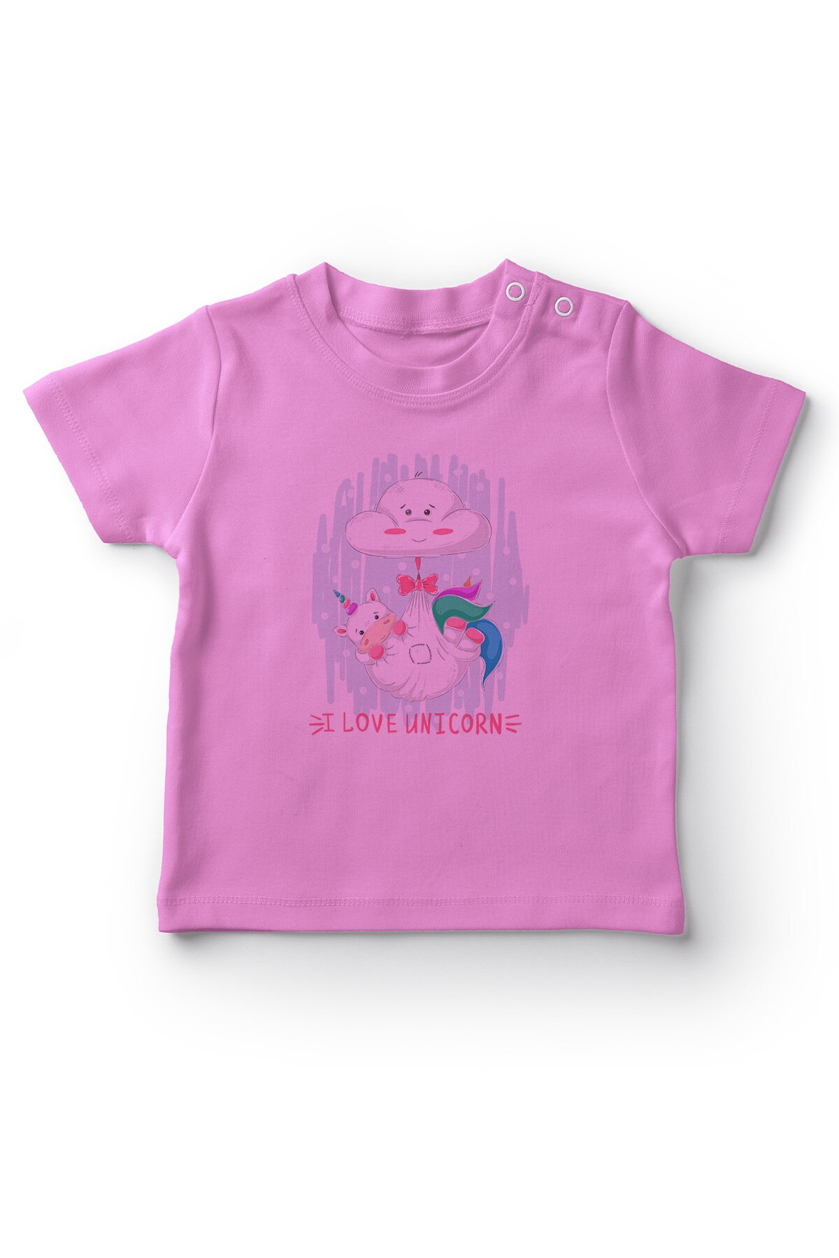 Angemiel baby eenhoorn schattig wolk babymeisje t-shirt roze