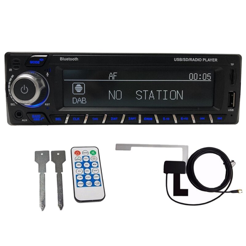 1Din Dab + Ontvanger Autoradio MP3 Stereo Autoradio Ondersteuning Am Fm Rds Bluetooth Usb Sd Aux Met Dab Antenne