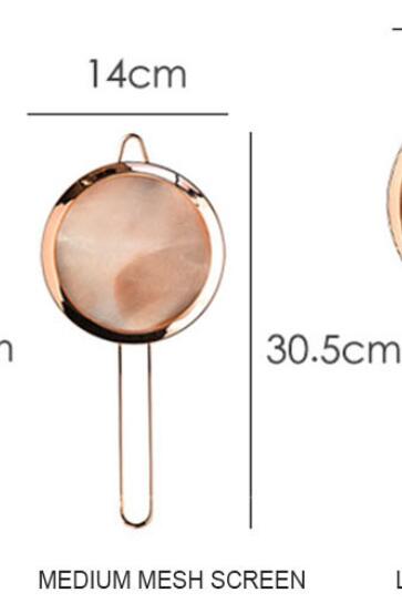 Kitchen Stainless Steel Strainer Cooking Oil Flour Filter Sifter Tea Strainer Rose Gold Colander Kitchen Tools Accessories 1PC: Medium rose gold