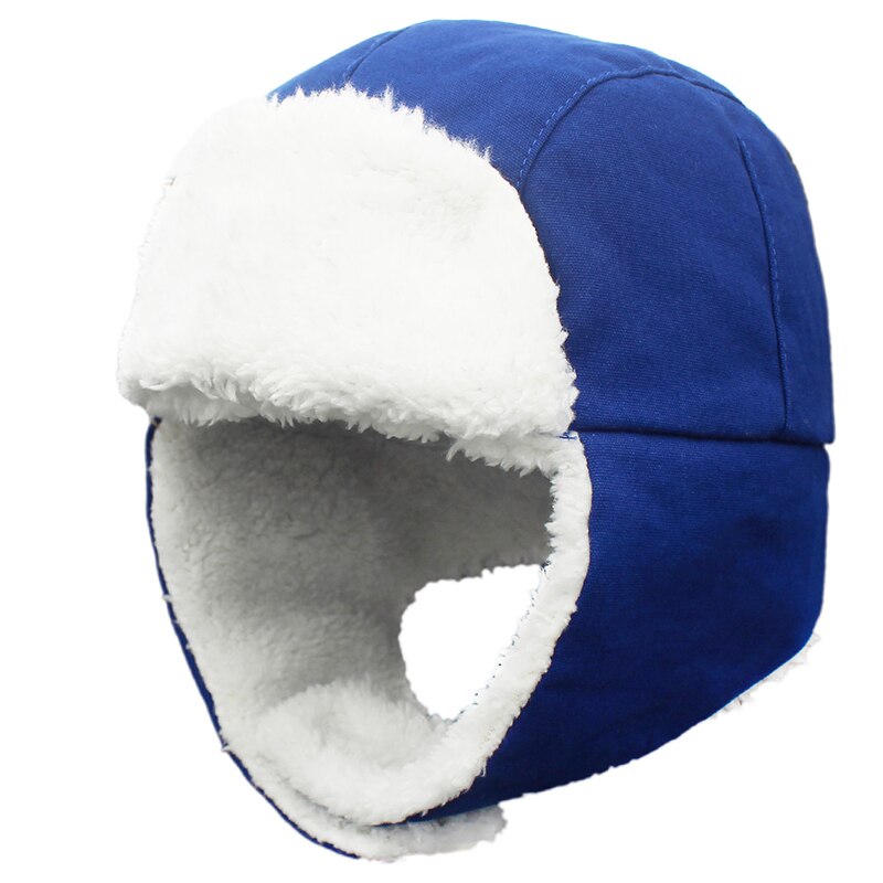 Børnebomber hue vinter børn børn termisk fleece hatte russisk ushanka hat til 3-8y børn: Blå