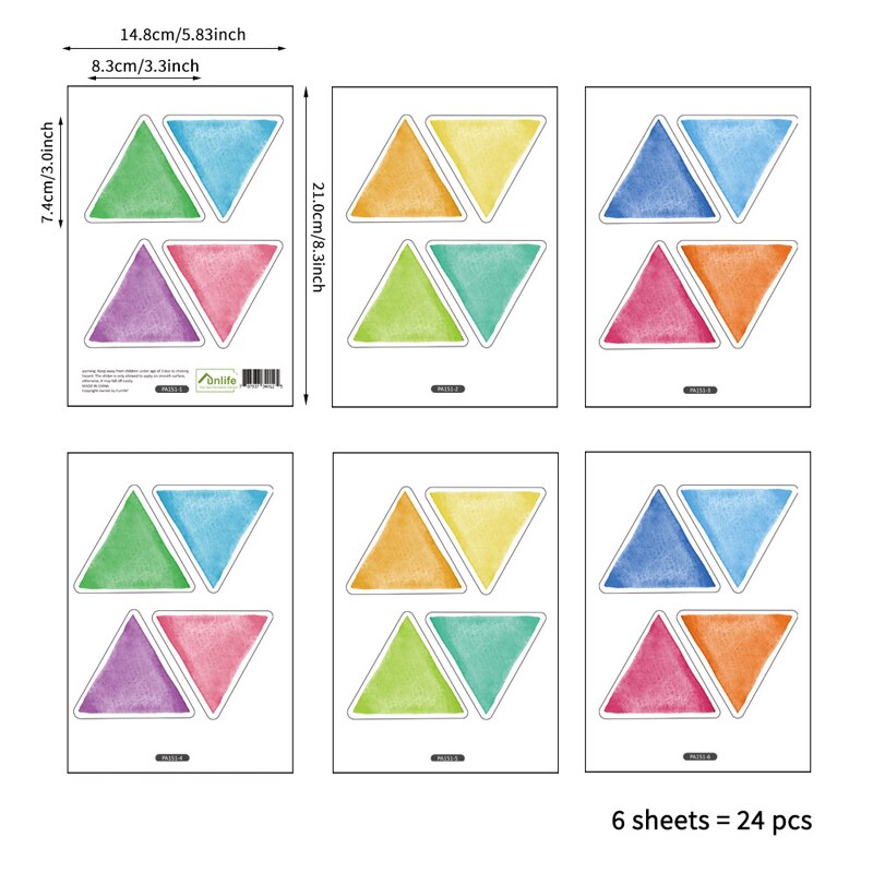 Baby Room Little Colorful Triangles Wall Sticker Children Bedroom Nursery Wall Decal Stickers Nordic Style Mural Vinyl Stickers: PA151