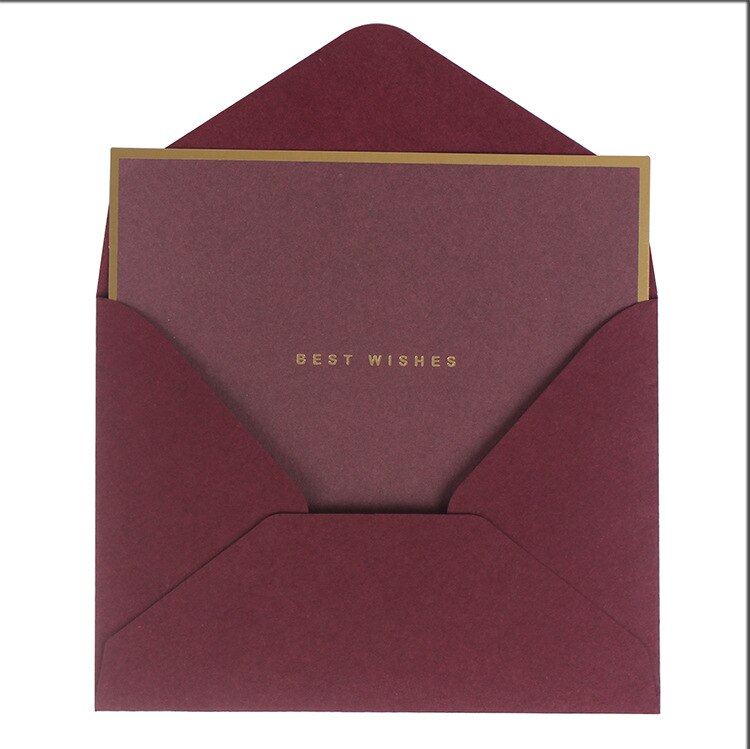Koperta 4 kolor prosta kreatywna kartka z życzeniami wspierająca kopertę kartka z wiadomością urodziny powitanie dopasowana koperta: Bordowy