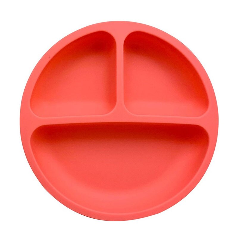 Siliconen borden voor peuters verdeelde babyborden bpa-vrij vaatwasser-/magnetronbestendig  m09: Rood