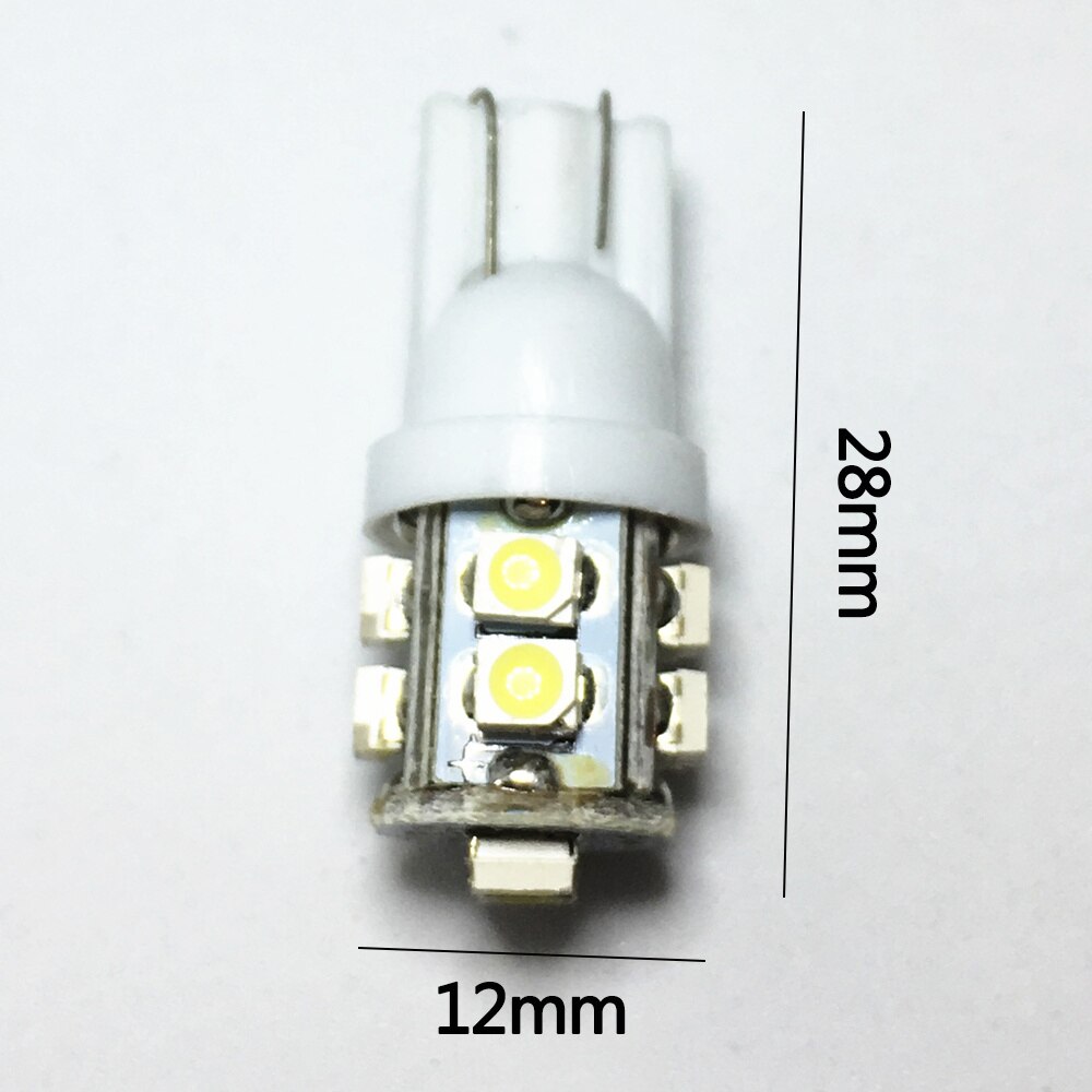 1 Uds blanco coche azul Led luz 10 SMD LED 1210 T10 501, 194 de 168 W5W SMD 3528 lámpara de luz de cuña lateral bombilla DC 12V