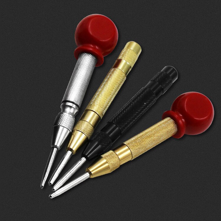 4 styles Automatic Center Punch Spring Loaded Marking Hole Carbon Steel Tool Body Gold Color/Silver Color Optional