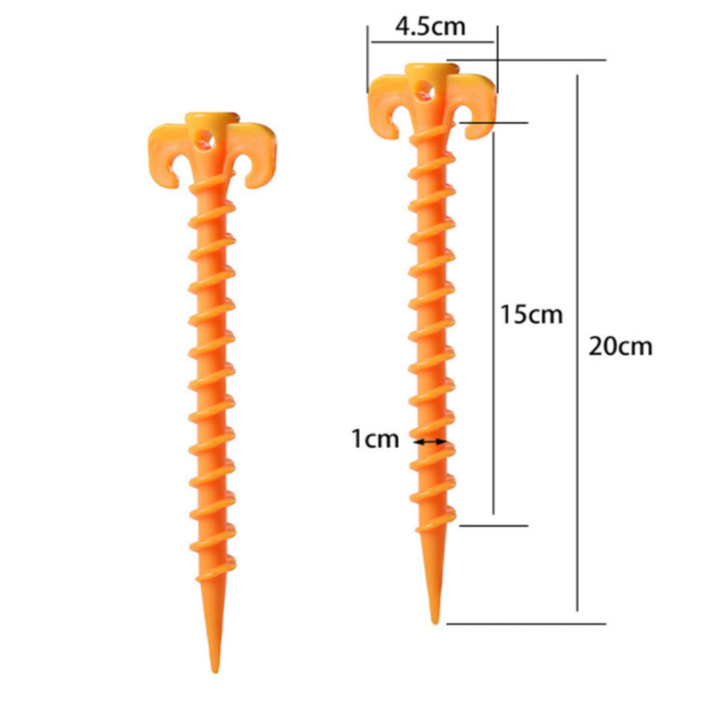 Ganchos para carpa de plástico, accesorios para carpas de acampada, clavos de soporte para el suelo, refugio de anclaje de tornillo, 10 Uds.