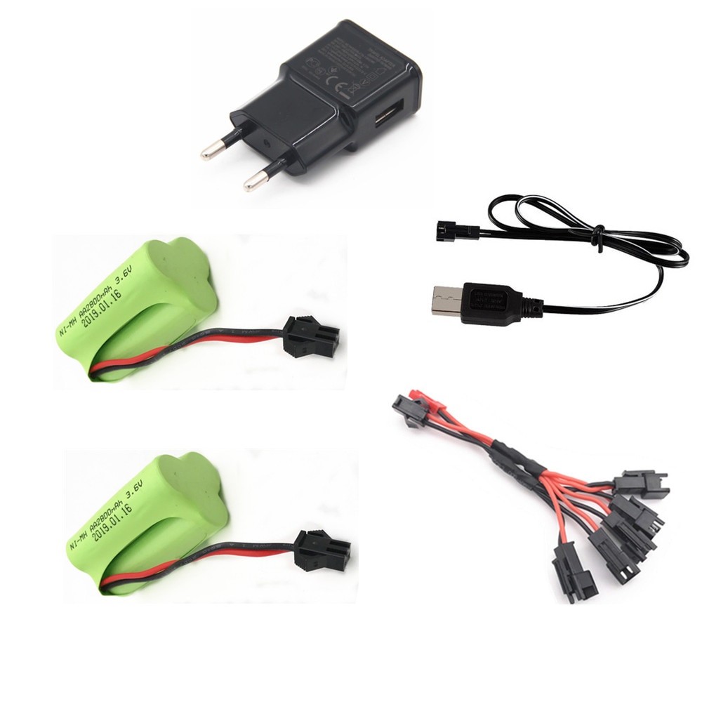 3,6 v 2800mAh Batterie Ladegerät sets Für Rc spielzeug Auto Tank Zug Robot Boot Gun AA NIMH 2400mAh 3,6 v Akku Pack