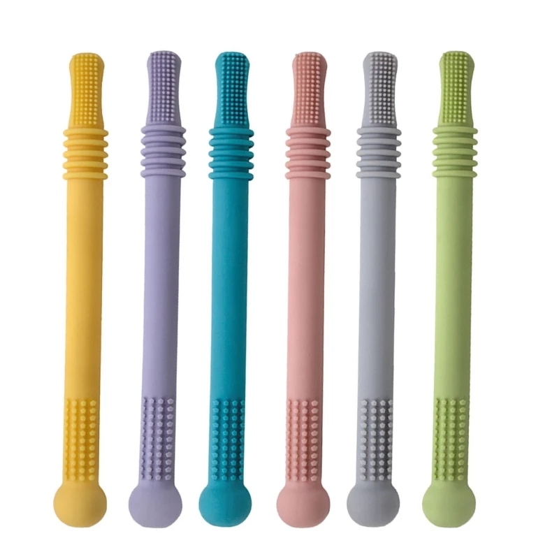 1 pz molari massaggiagengive giocattoli sicuri Toddle dentizione paglia Silicone masticare cura dentale spazzolino regalo madre forniture per bambini