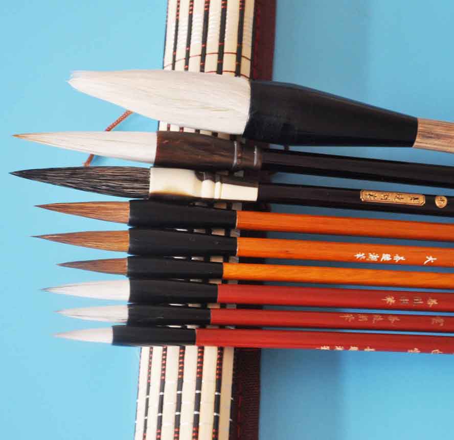 10 stks/set Chinese Kalligrafieborstel Set Wezel haar Tekening Borstel Aquarel Borstel Art Supply Stationair Pen Gordijn