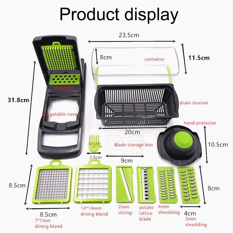 Multifunctional Vegetable Slicer Cutter Kitchen Accessories Papaya Cutter Fruit Peeler Potato Carrot Shaver Slicer Driver tools