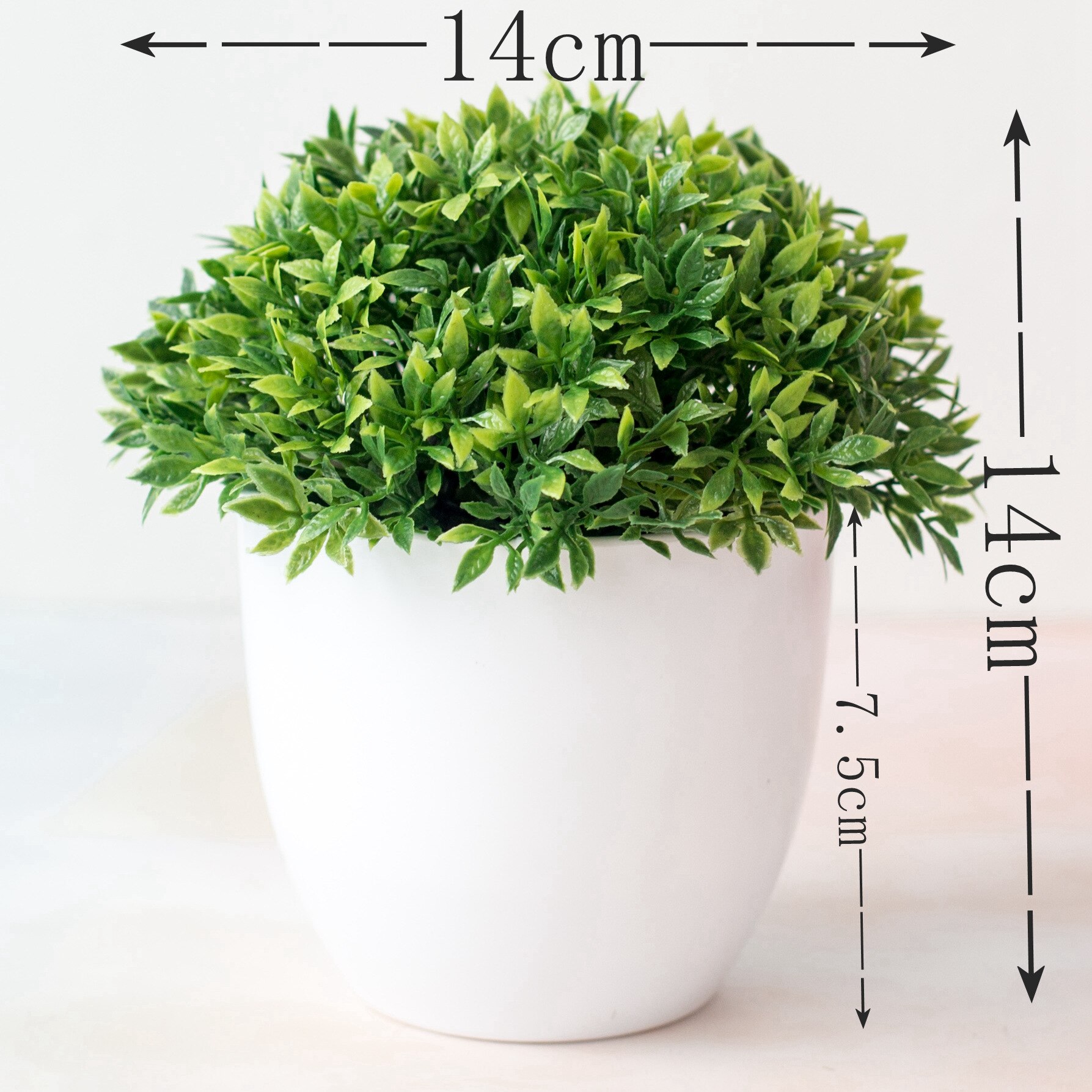 Kunstige grønne planter bonsai simulation plast lille træ potte plante potte ornamenter hjemmebord havedekoration 1 stk.: Zhu ye cao