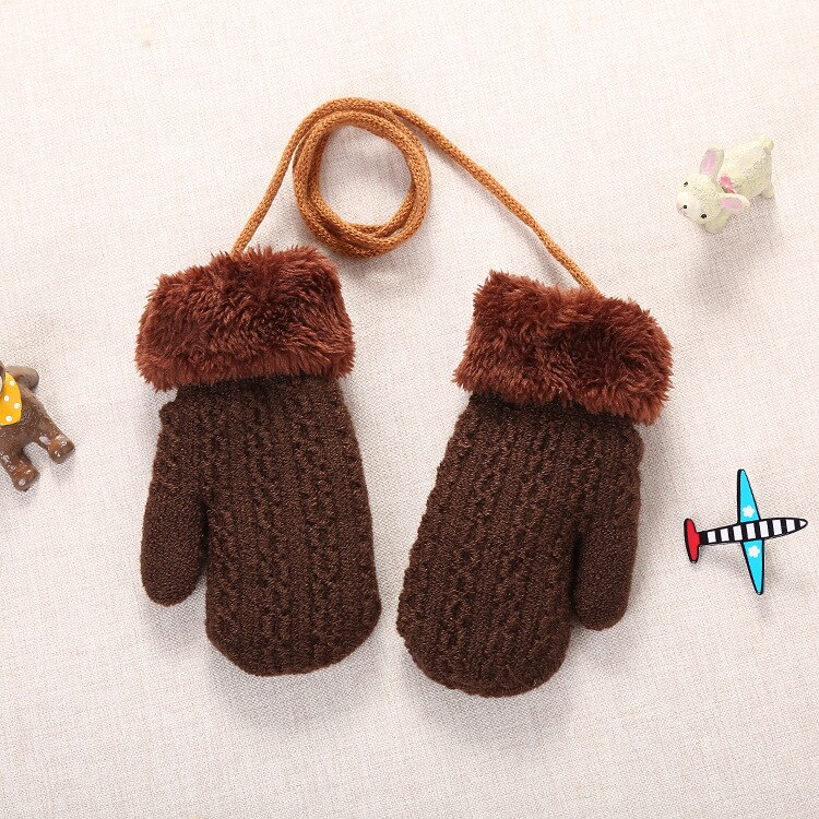 Child kid 1 to 4 years Boy and girl Gloves Knit Gloves Winter Keep warm Prevent Gloves ST18: 55    1 to 4 years