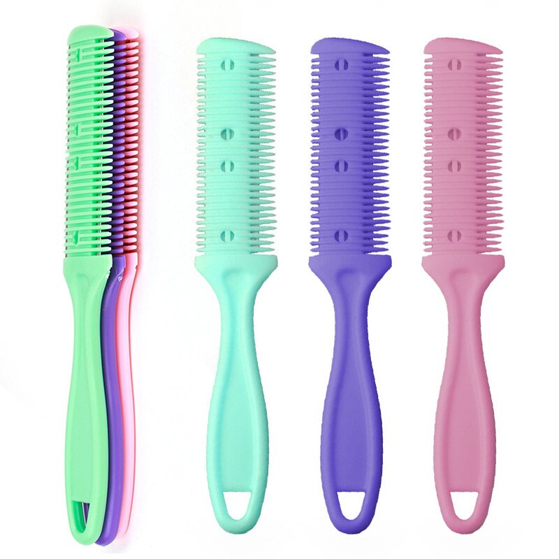 1pc Hair Cutting Comb Double Sided Hair Styling Razor Thinning Shaper Hair Brushes With Razor Blades Hair Salon DIY Styling Tool