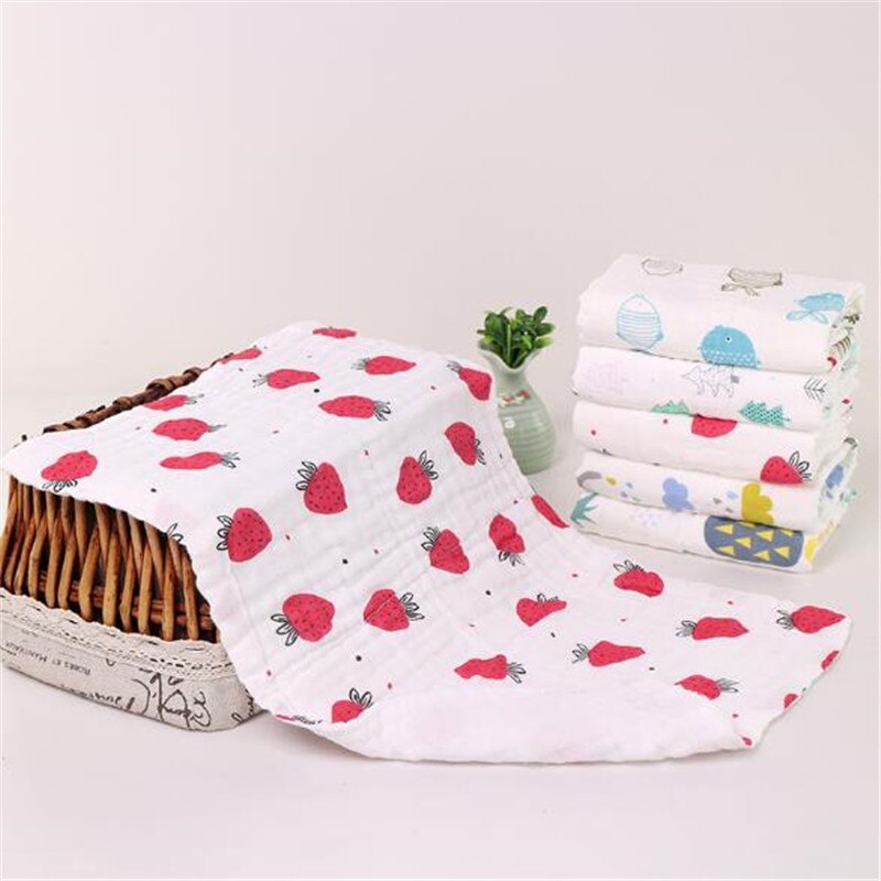 Musselin baumwolle niedlich obst Baby Handtücher Schal Swaddle Schlecht Handtuch Neugeborene Taschentuch Baden Fütterung Gesicht Waschlappen Wischen