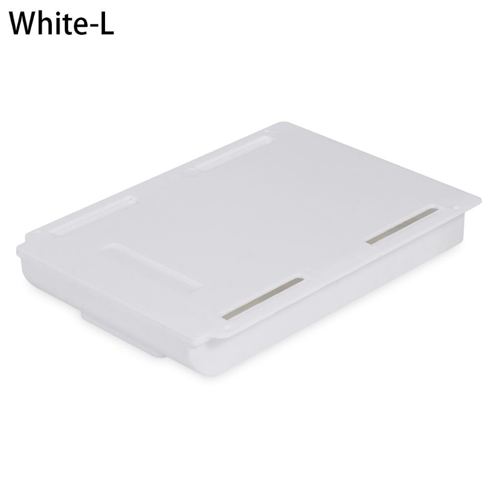 Self Stick Pencil Tray Desk Table Storage Drawer Organizer Box Under Desk Stand Self-adhesive under-drawer storage box: 2