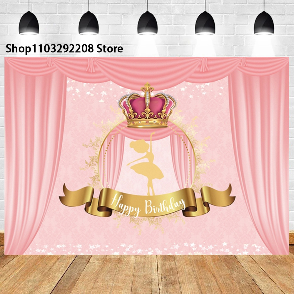 Ballet Dancer Girl Princess Theme Girls Ballerina Baby Shower Photography Backdrop Swan Girls Birthday Party Decoration Banner: L / plum