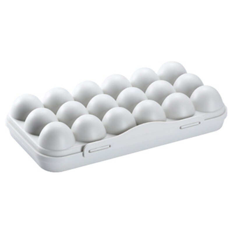Contenedores de plástico con tapa para nevera, caja de almacenamiento para guardar huevos, 12/18 paquetes: Grey 18 Compartment