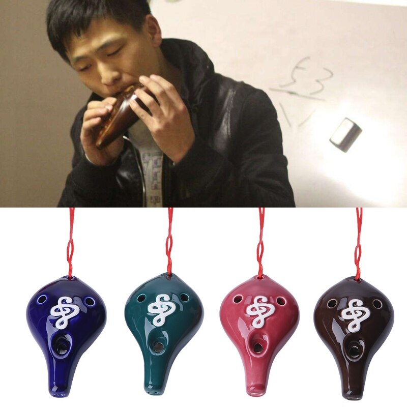 flauta instrumento Musical esmaltado Alto A C cerámica Ocarina 6 agujeros