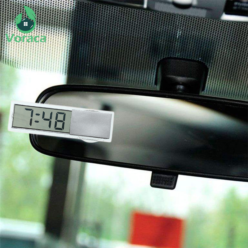 Horloge numérique pour voiture | Mini horloge numérique électronique, Mini Durable transparente LCD, horloge numérique de voiture, avec ventouse, décoration de maison universelle