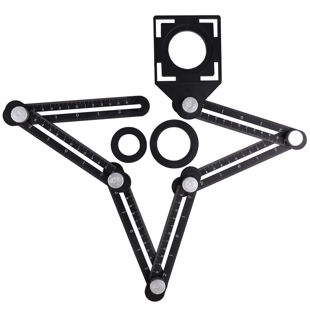 Aluminum Alloy Six-Sided Ruler Measuring Instrument Template Angle Tool Mechanism Slides With Hole Locator