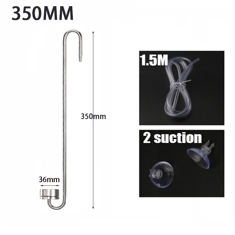 Aquarium CO2 diffuser stainless steel atomizer, ceramic disc CO2 atomizer for CO2 regulator generator, growth of aquatic plants: 350mm