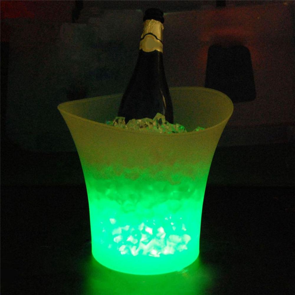 Multicolor 5L Waterproof Plastic LED Ice Bucket Color Bars Nightclubs LED Light Up Champagne Beer Bucket Bars Night Party