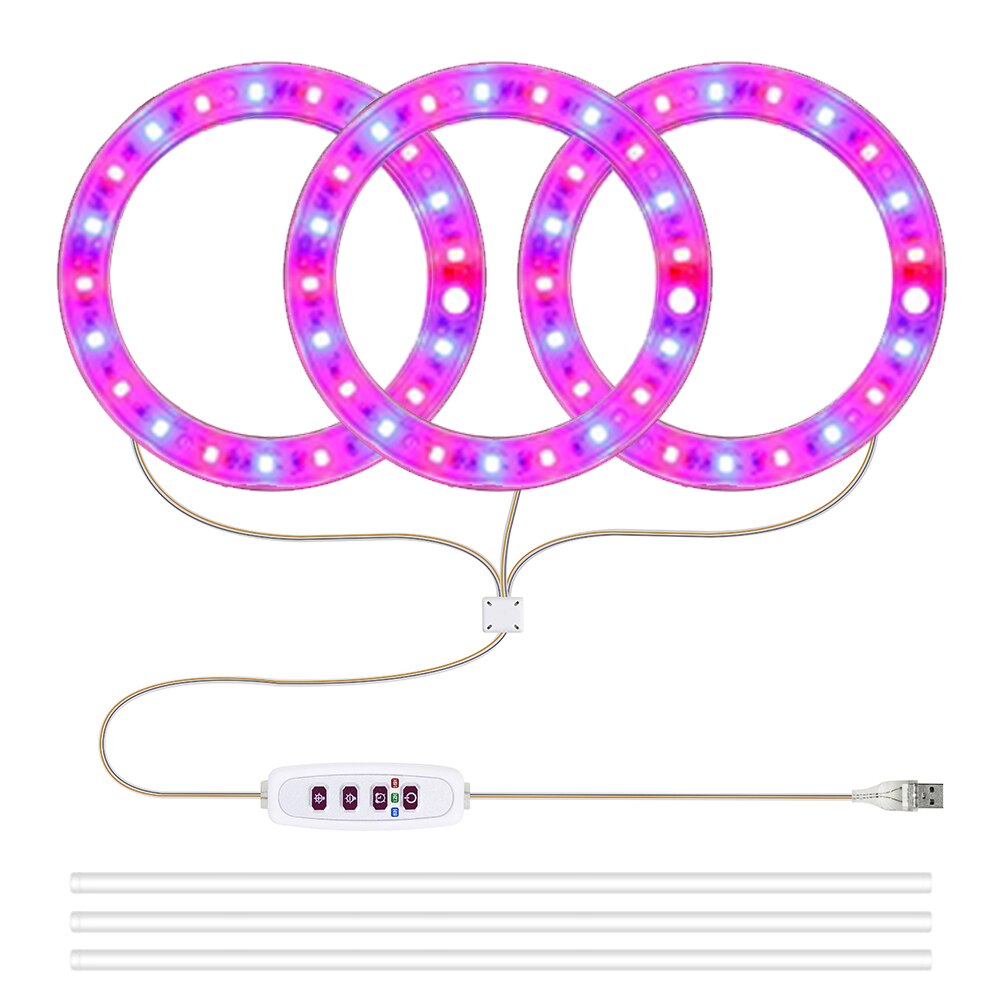 Volledige Spectrum Lamp Led Grow Light Phyto Lamp Voor Planten Lamp Groeilicht Hydrocultuur Verlichting Usb Greenhouse Indoor Bloem Zaad: Red blue-3 heads