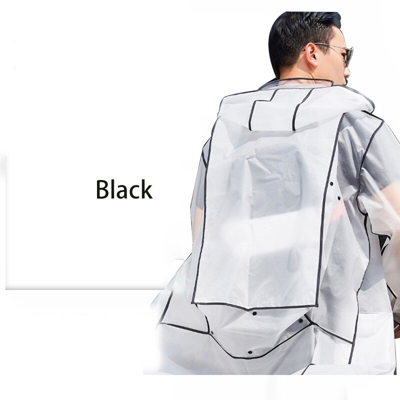 Trench-Coat Long Transparent surdimensionné pour Moto, imperméable, pour femmes et hommes: Black / XL