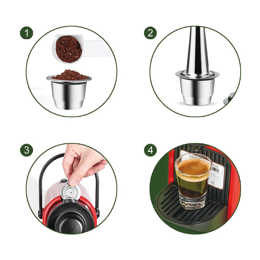 Belr-Housewares Upgraded Reusable Coffee Capsule For Nespresso Coffee Machine Espresso Coffee Crema Maker