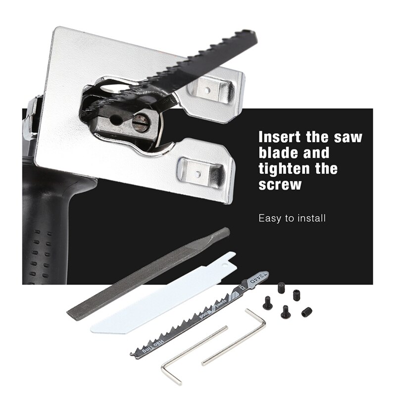 Reciprocating Saws Attachment Electric Drill Modified Electric Saws Converter Portable Woodworking Cutting Tool,Jig Saws