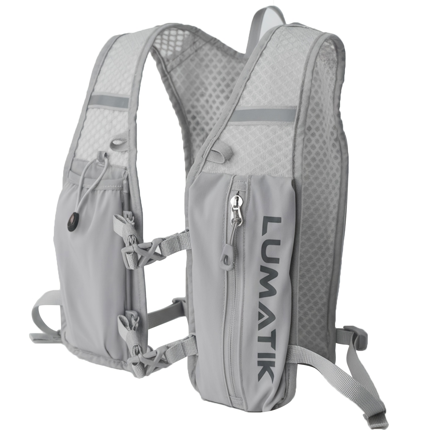 Ultraleichter überqueren-Land-draussen-Rucksack der LUMATIK, Radfahren, Sport, Fitness, Wandern, Wasserbeutel, atmungsaktiv, leicht, zum Laufen: GRAUE FARBE