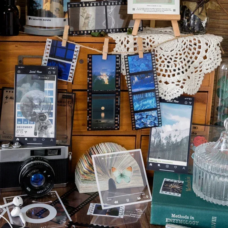 15 hojas de pegatinas de PET con marco de fotos Vintage, álbum DIY, pegatinas de película para fotos, diario, revista, etiquetas adhesivas decorativas