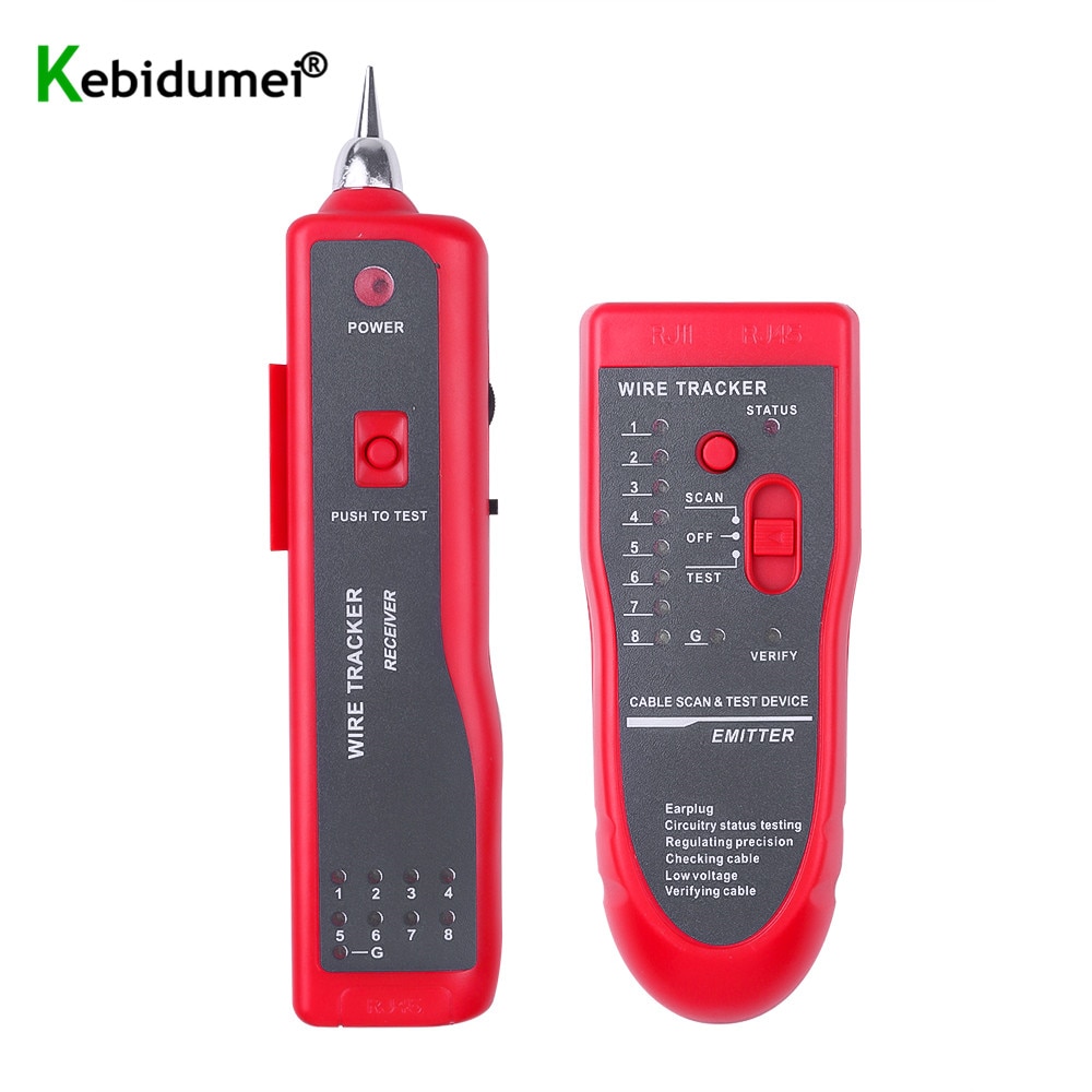 Rj45 nettverkskabel tester cat 5e cat 6 utp kabelsøker  rj11 telefon wire tracker toner ethernet lan detektor linjeanalysator