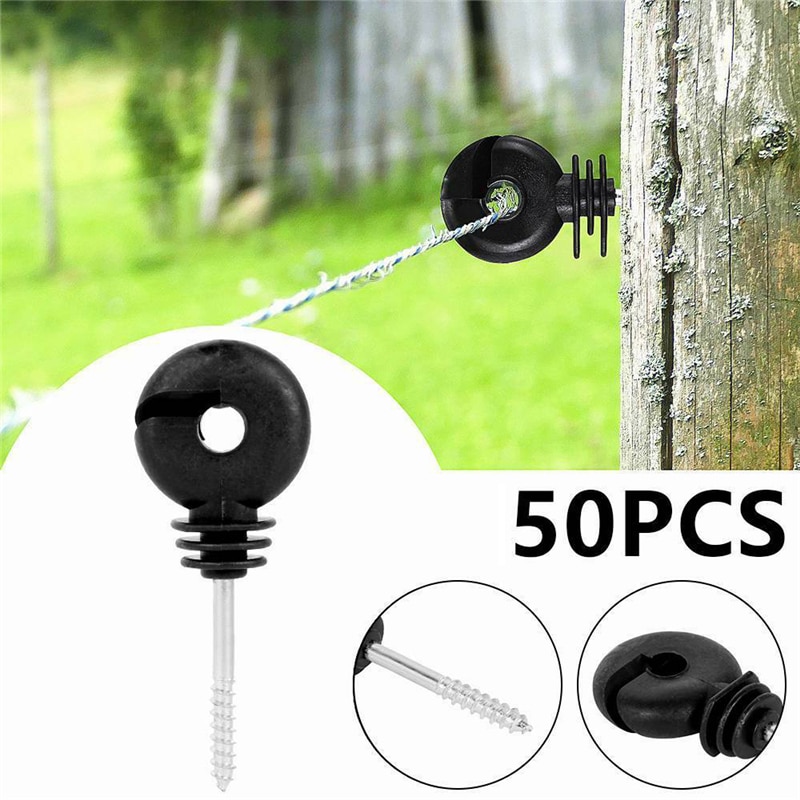 50pcs Electric Fence Offset Ring Insulator Fencing Screw In Posts Wire Safe Agricultural Garden Supplies Accessories Tool
