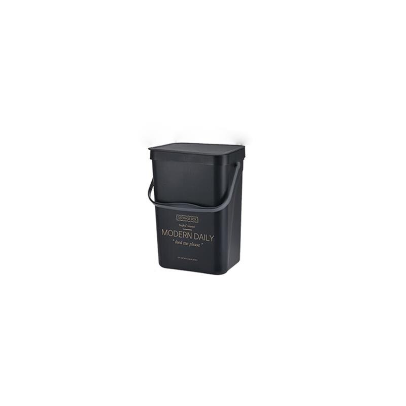Poubelle murale en PP , Portable, avec couvercle, pour la cuisine, les toilettes et la maison: Black L