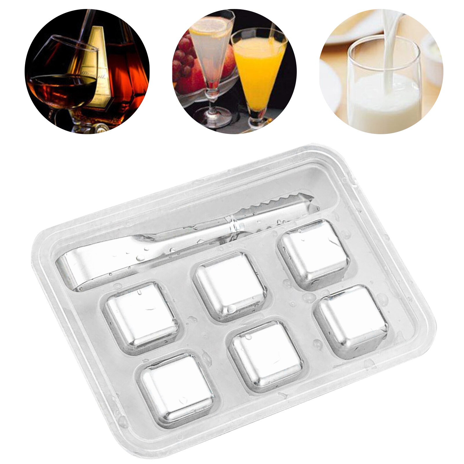 Reusable Stainless Steel Whiskey Stones Ice Cubes Alcohol Supplies Beer Wine Cooling Cube Chilling Rock Quick-Frozen Ice Cube