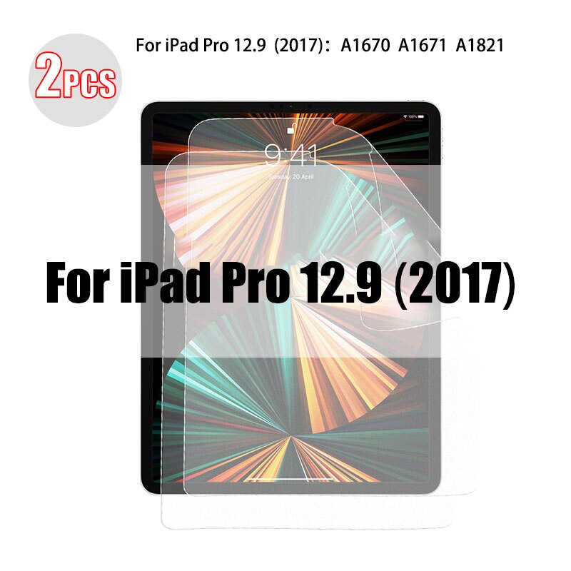 2 sztuk papieru Tablet jak Screen Protector dla Ipad Pro 11 12.9 2021 10.5 10.2 2020 9 Film dla Ipad Air Mini 6 5 4 3 2 1 bez szkła: For Pro 12.9 (2017)
