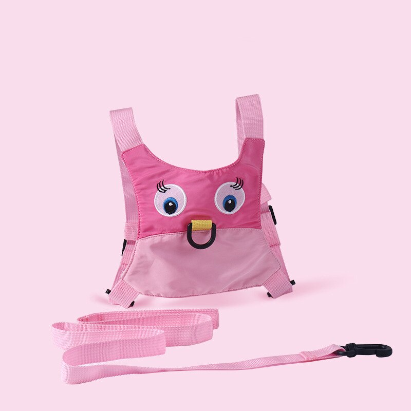 Arnés de seguridad para bebé, chaleco para caminar, cinturón antipérdida transpirable para niño, asistente de correa para caminar, enlace: Rosa