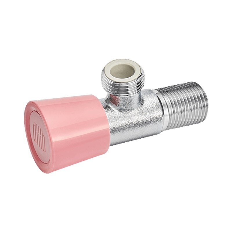 Diiib Copper Water Regulation Valve Cold Water Stop Valve G1/2 Kitchen Faucet Toilet Valve llaves de paso de agua para bano: B Pink