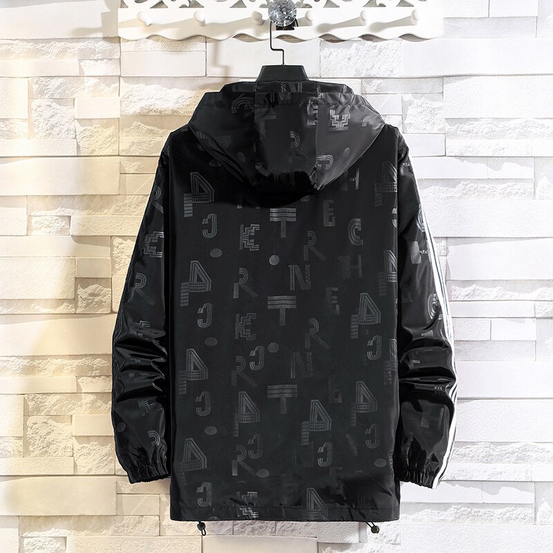 Plus size 10xl 9xl 8xl 7xl forår efterår herretøj afslappet løst streetwear bomber sort jakke