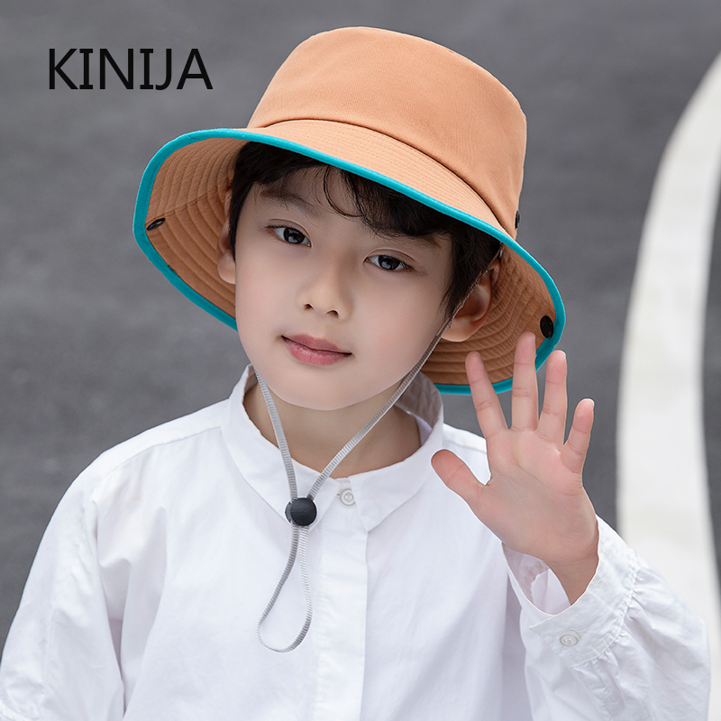 Zomer Katoen Jongen Emmer Hoed Kinderen Solid Plain Panama Unisex Strand Meisjes Zon Hoeden Snoep Kleur Cap Uv-bescherming Kids motorkap