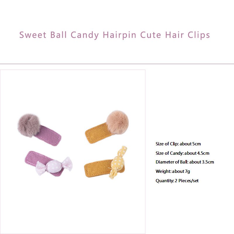 2 pièces Mignon Kid Filles Pinces À Cheveux Bonbons Tandem Boule Pompon Épingles À Cheveux Barrettes Chapeaux Bébé Enfants Cheveux Accessoires Chapeaux