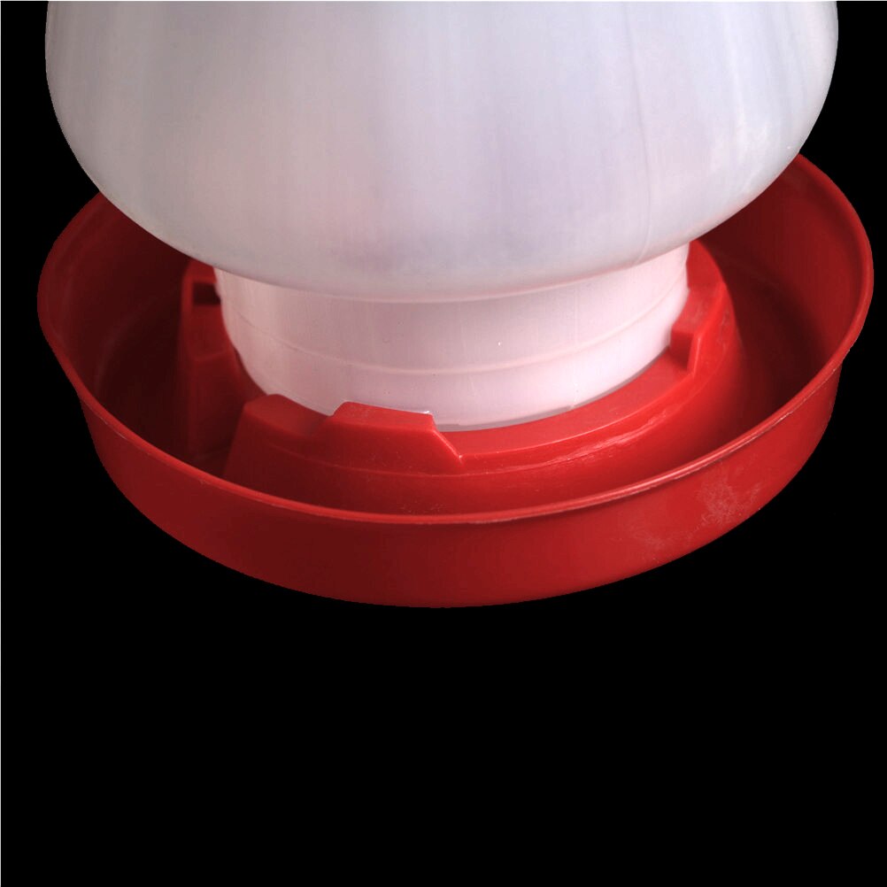 1L Drinking water fountain plastic drinker white barrel red base poultry chicken house for livestock feeding & watering supplies
