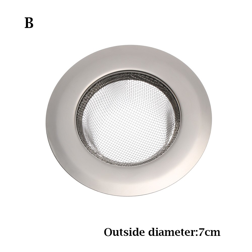 Kitchen Sink Strainer Drain Hole Filter Trap Metal Sink Strainer Stainless Steel Bath Sink Hair Catcher Drain Waste Screen: Type 1 dia7cm