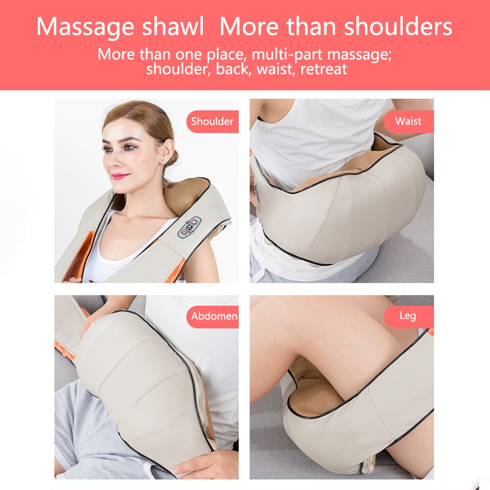 Electrical Neck Massager Body Shoulder Back Massage 4D Kneading Infrared Heating Car Home Best Relaxation Relieve Fatigue