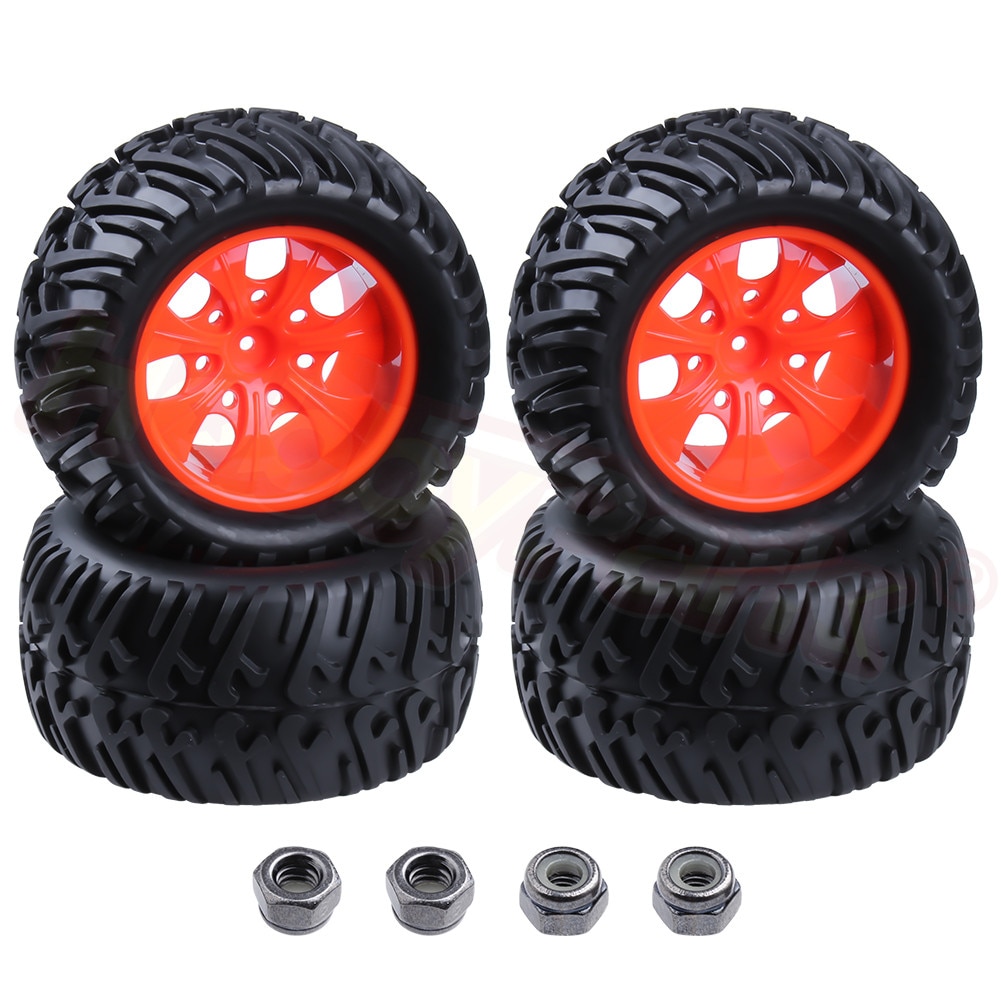 4 stuks RC Rubber Banden en Wielen met Spons voor RC 1/10 Schaal Modellen RC Auto HSP Off Road Monster truck 94111 94108 94188: Type 1399