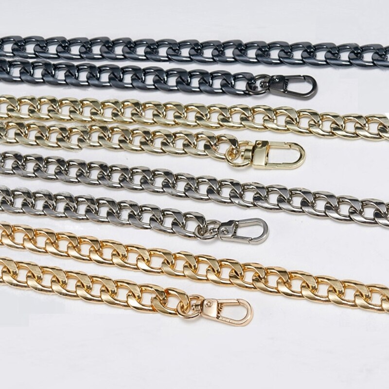 130cm Metal Stainless Steel Purse Chain Strap Handle Shoulder Crossbody Handbag Bag Belt Metal Replacement 5 Color Ancient gold