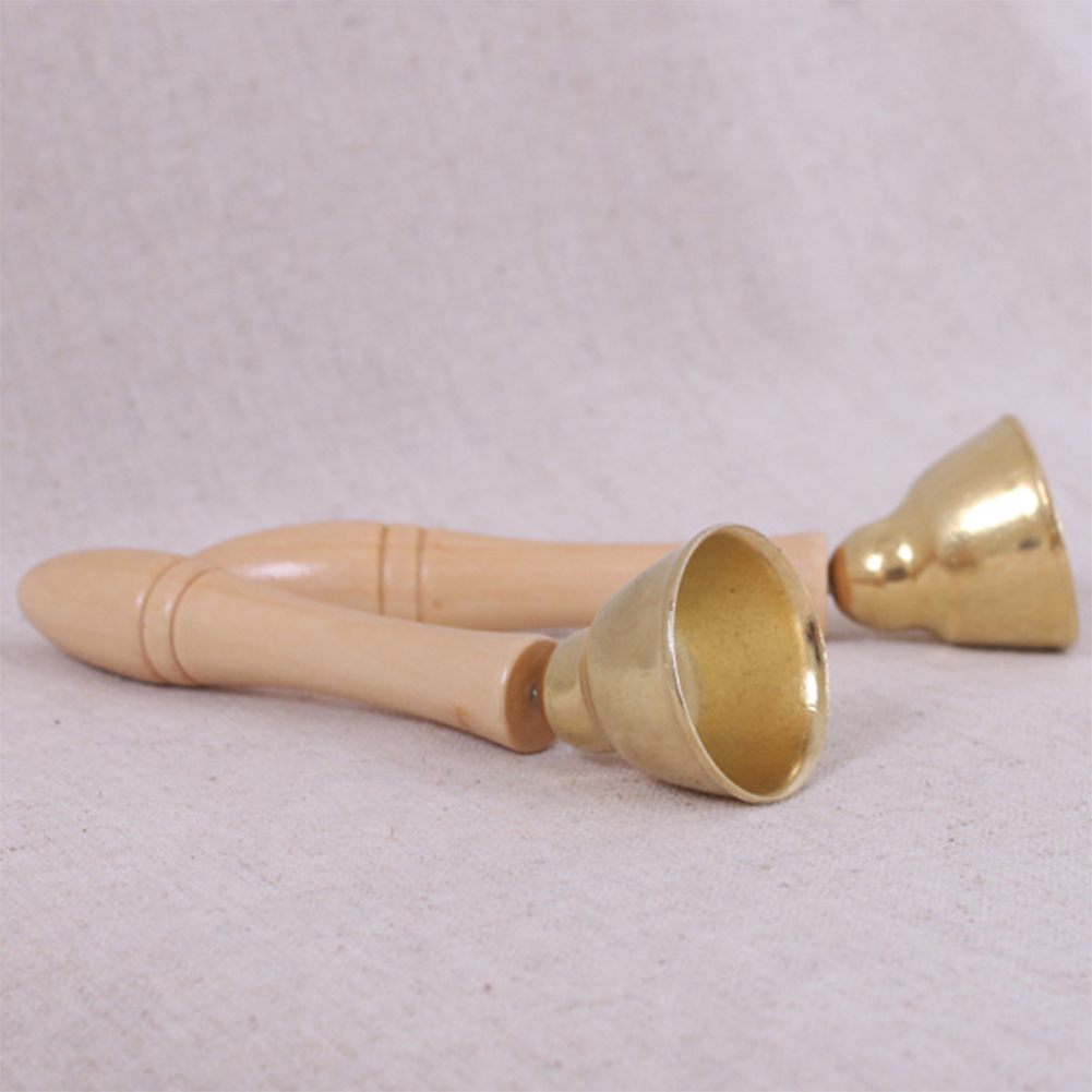 Juguete para niños, campanilla de mano con mango de madera para el hogar, de desarrollo portátil, juguete metálico no tóxico para niños, , boda Musical 2 piezas
